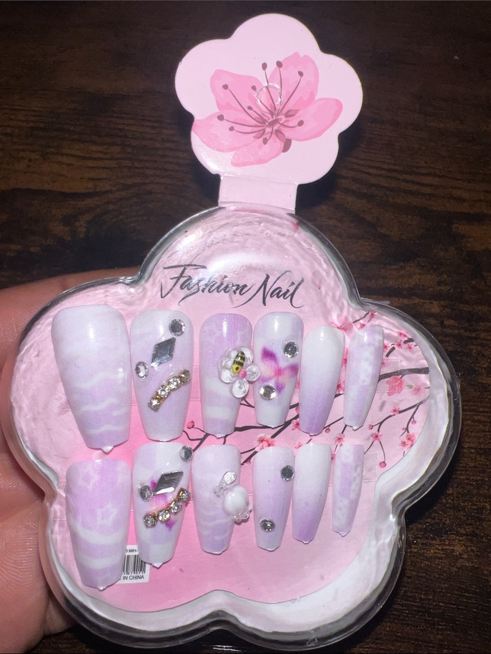 Pink Lavender Press-On Nail Set